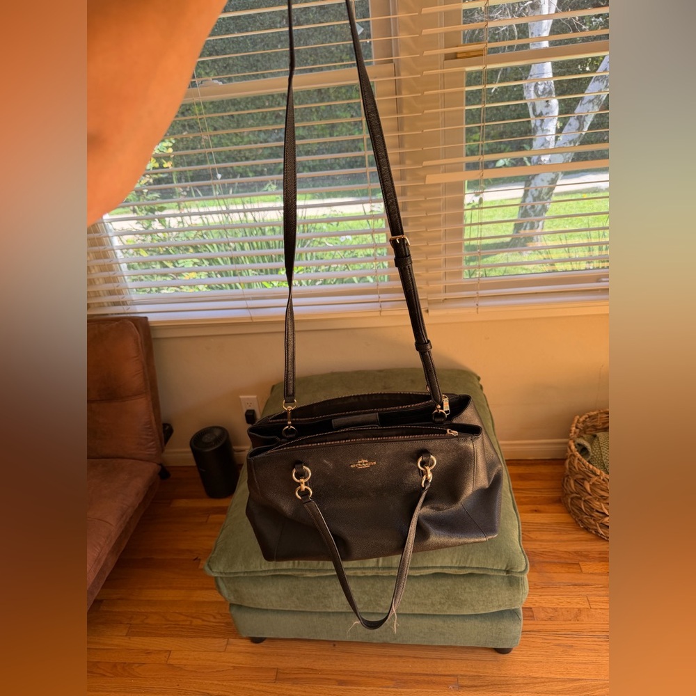 Coach Black Leather Shoulder Bag - Picture 3 of 5